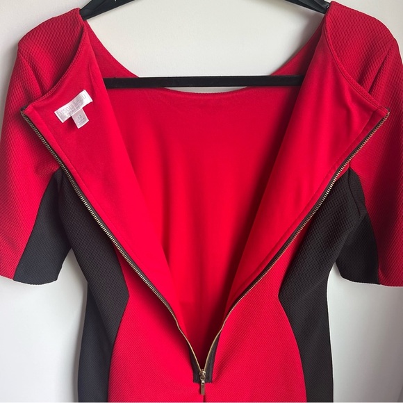 Bisou Bisou Red and Black Bodycon Mini Dress - Size 12 - Picture 11 of 11